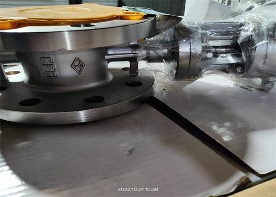 Nitric Acid Corrosive Medium Flanged Butterfly Valve Metal Body Color Size 500mm