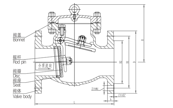 Stainless Steel SS Swing Check Valve , Media Push Automatic CF8 Check Valve