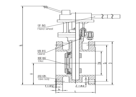 Handel Power Flanged Butterfly Valve Triple Eccentric Hard Seal Ring PN1.0/1.6 Mpa